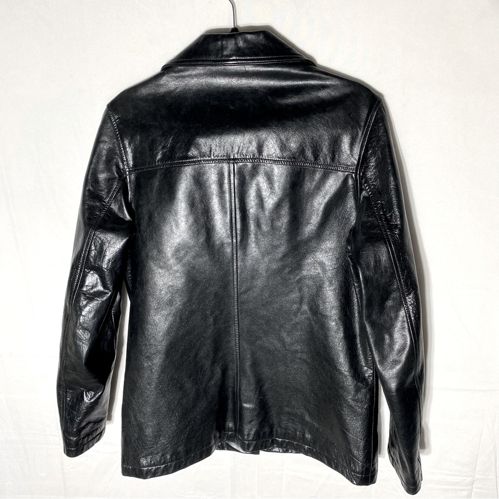 Vintage 90s Dockers Outerwear Black Genuine Leather Jacket M Streetwear Indie - Picture 11 of 12